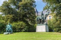 Equestrian Statue of Emperor William I in Hamburg, Germany Royalty Free Stock Photo